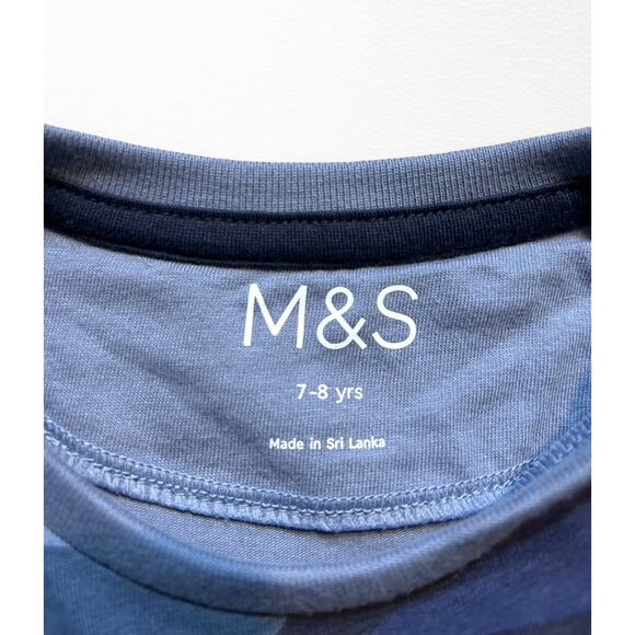 Marks & Spencer Blue Camo PJ Top, Size 7/8 - Picture 4 of 7